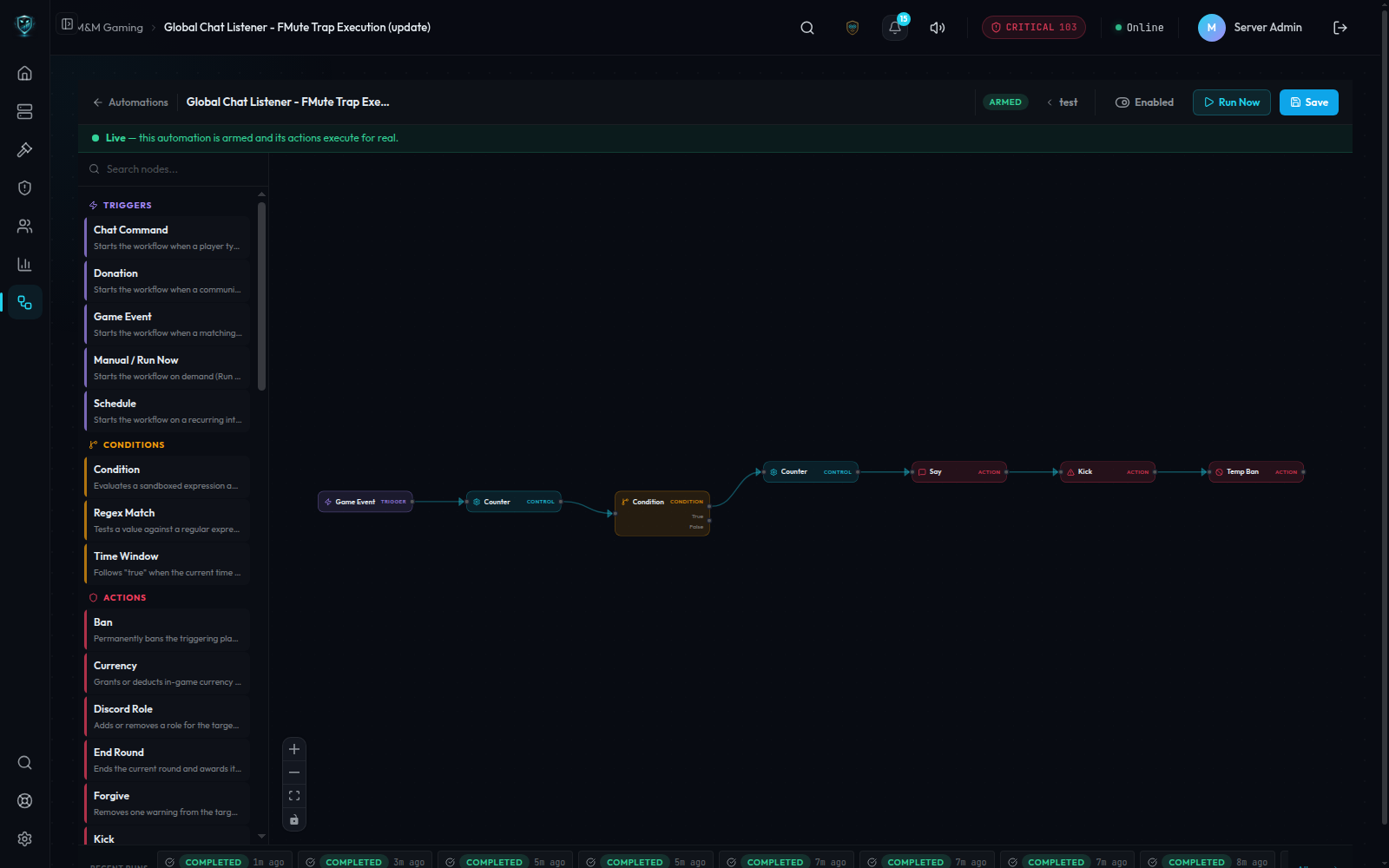 Automations editor